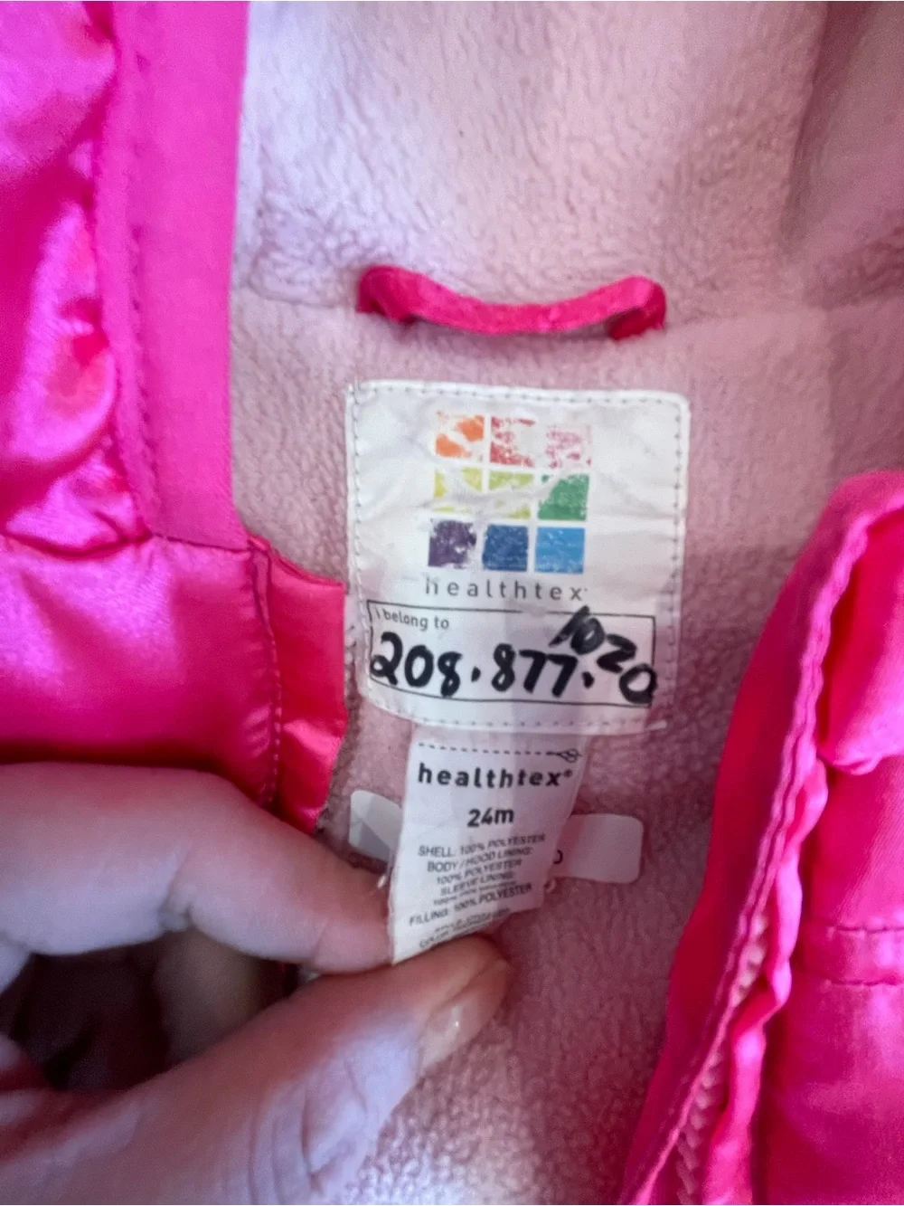 healthtex Bright Pink Hooded Jacket for Toddler